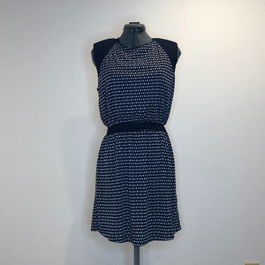 M MNG Blue and White Capped Sleeve dress